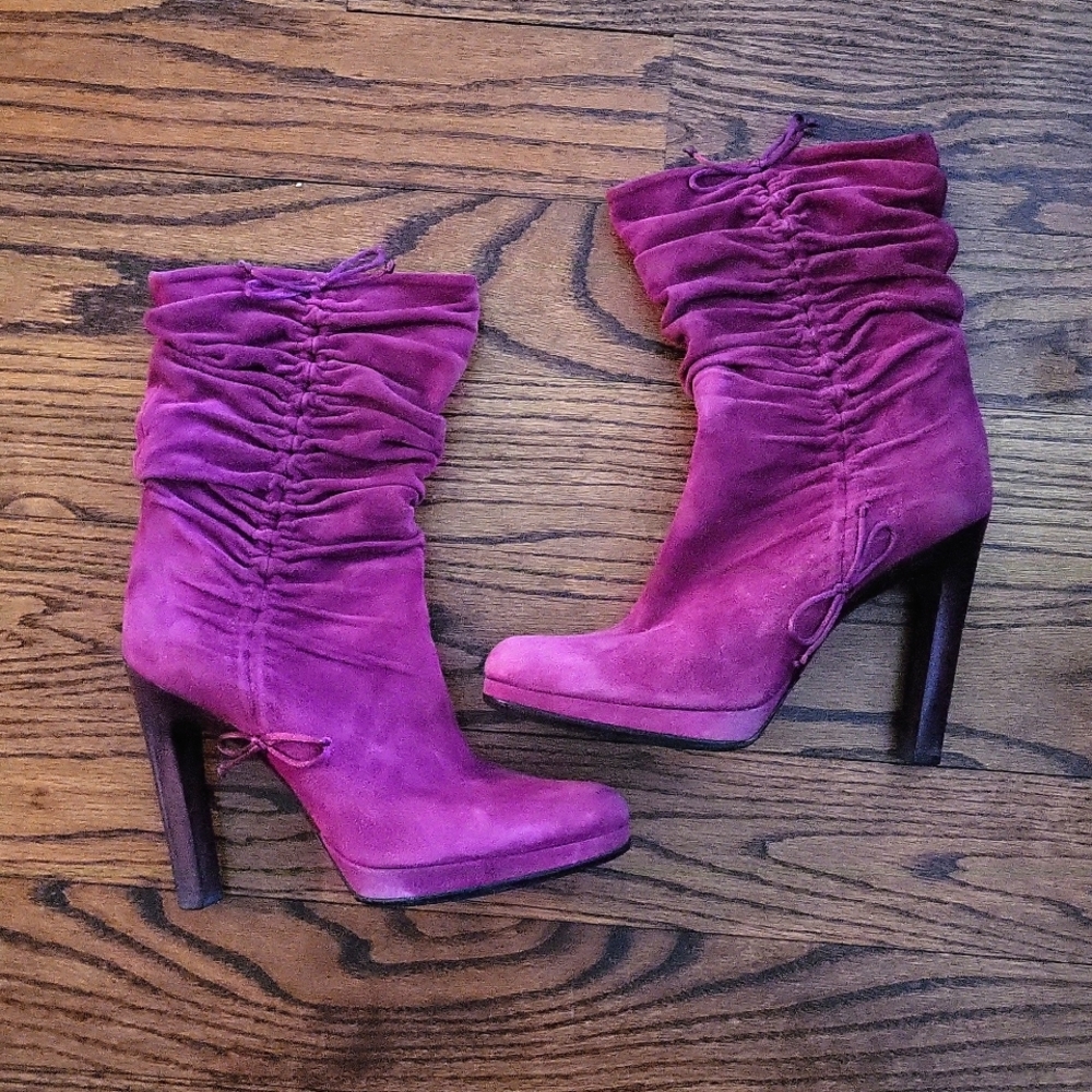 Gucci suede scrunch purple boots. Size 7.5 - fits like size 7